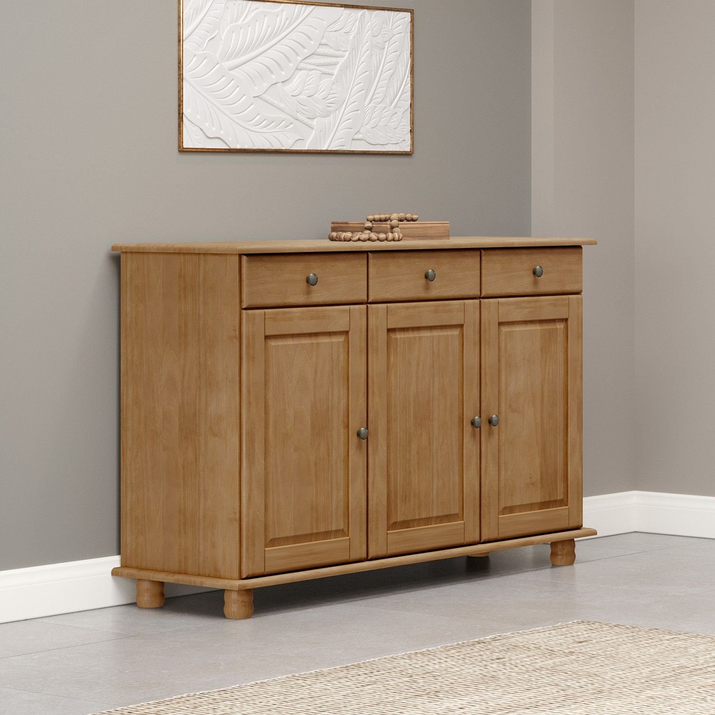 Buffet Aparador Rústico 100% Madeira Maciça 3 Portas 3 Gavetas Linha Rubi Freijó em Oferta na Shopee