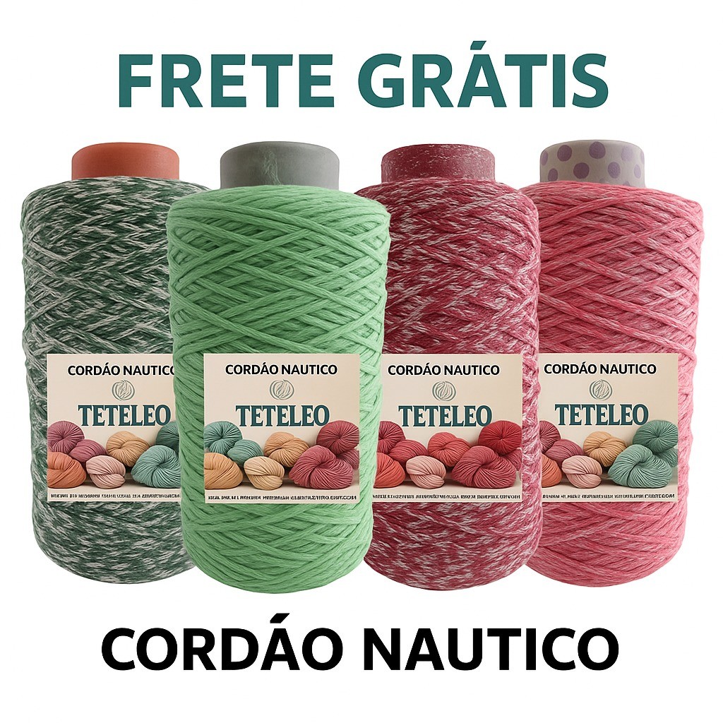 Fio Náutico Premium 100% Poliester Fio Náutico Poliéster Cores Diversas 5mm - Com 100 Metros Teteleo