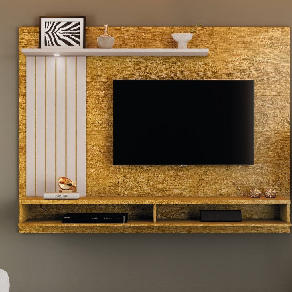 Painel para TV até 60 Polegadas 180cmx150cm Tvs de Primer Amarelo Naturale/Off White Naturale/Off White