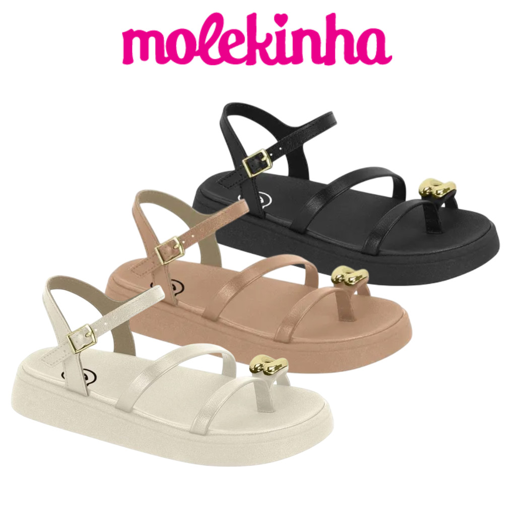 Sandália Molekinha Infantil Menina Confortável Casual Leve