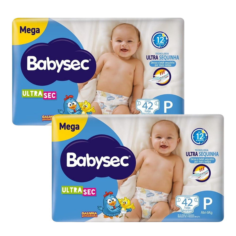 Kit Duplo 2x Fralda BabySec Ultrasec Galinha Pintadinha Mega P 42un – Praticidade no Dia a Dia em Oferta na Shopee