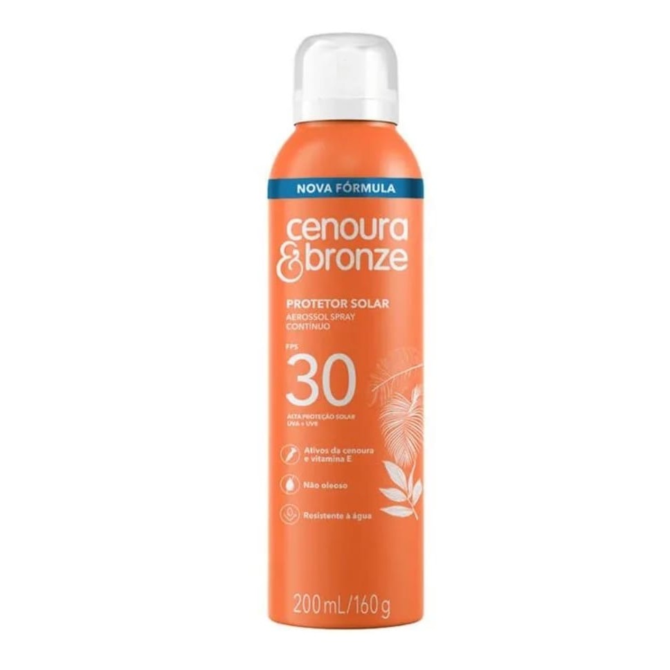 Protetor Solar Corporal Cenoura & Bronze Fps 30 Aerosol 200ml em Oferta na Shopee