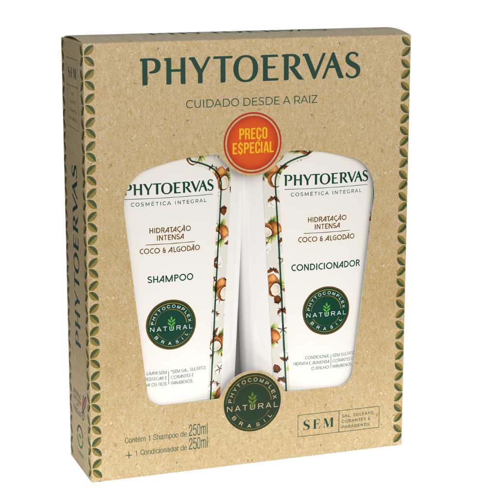 Kit Shampoo+Condicionador Phytoervas Hidratação Intensa 250ml