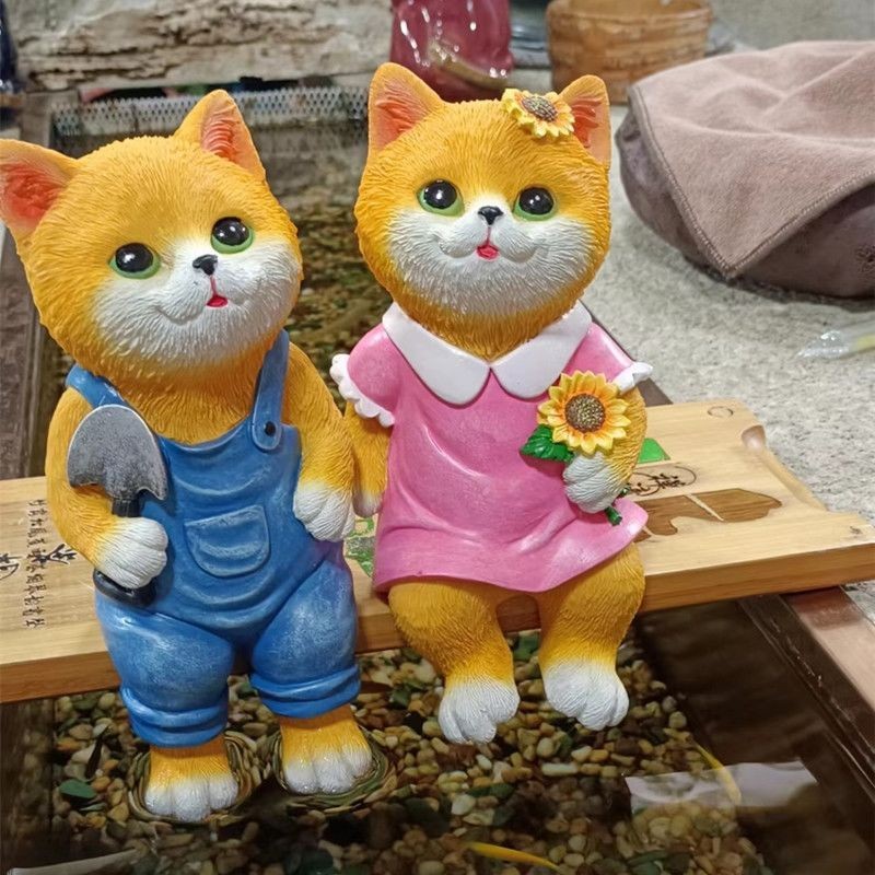 Jardim decoração do jardim dos desenhos animados casal gatinho café Desktop vaso decoração escritório jardim pátio Anima