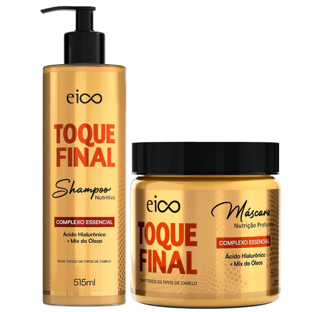 Kit Eico Toque Final Shampoo 515ml Máscara Tratamento Creme Hidratação 500g em Oferta na Shopee
