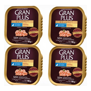 Kit 4 Un Gran Plus Gourmet Patê Gato Castrados Frango 100g em Oferta na Shopee