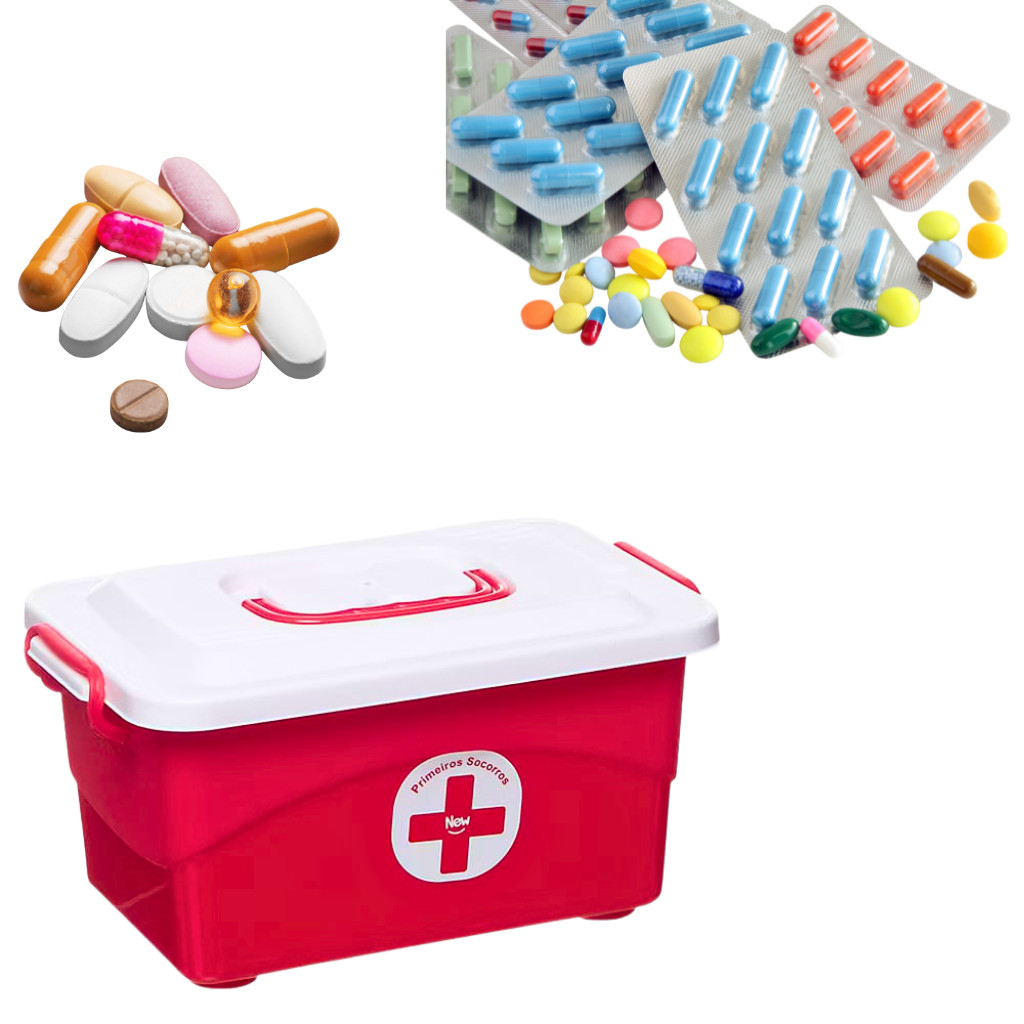 Maleta Caixa Para Medicamentos 3,8 Litros Com Alça e Traca Porta Medicamentos Enfermagem Primeiros Socorros New Plastic em Oferta na Shopee