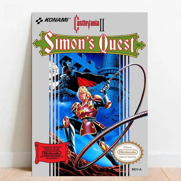 Quadro Placas Decorativas Poster geek Mega Drive Castlevania II Games sem moldura