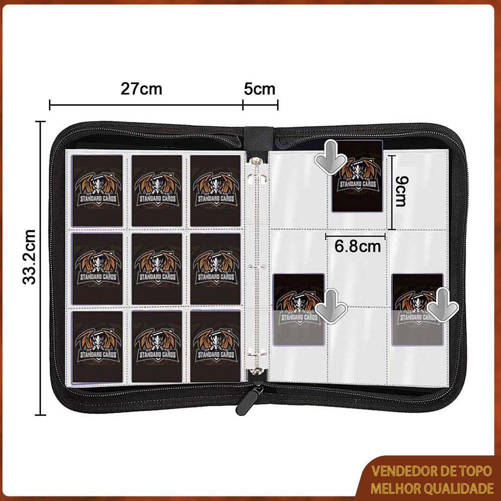 Fichário Pokemon Para 900 Cartas Album Cards Com 50 Folhas em Oferta na Shopee