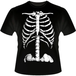 [Camiseta Premium em Algodão Puro]GXG Camisa Esqueleto Raio-x Anatomia Halloween Camiseta