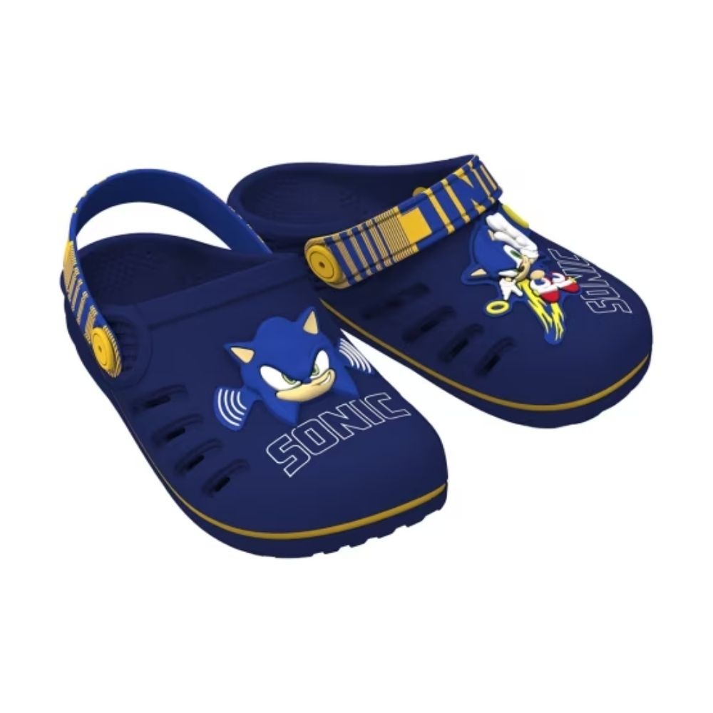 Babuche Infantil Sonic Speed Azul Amarelo Grendene Kids 22594-AV892