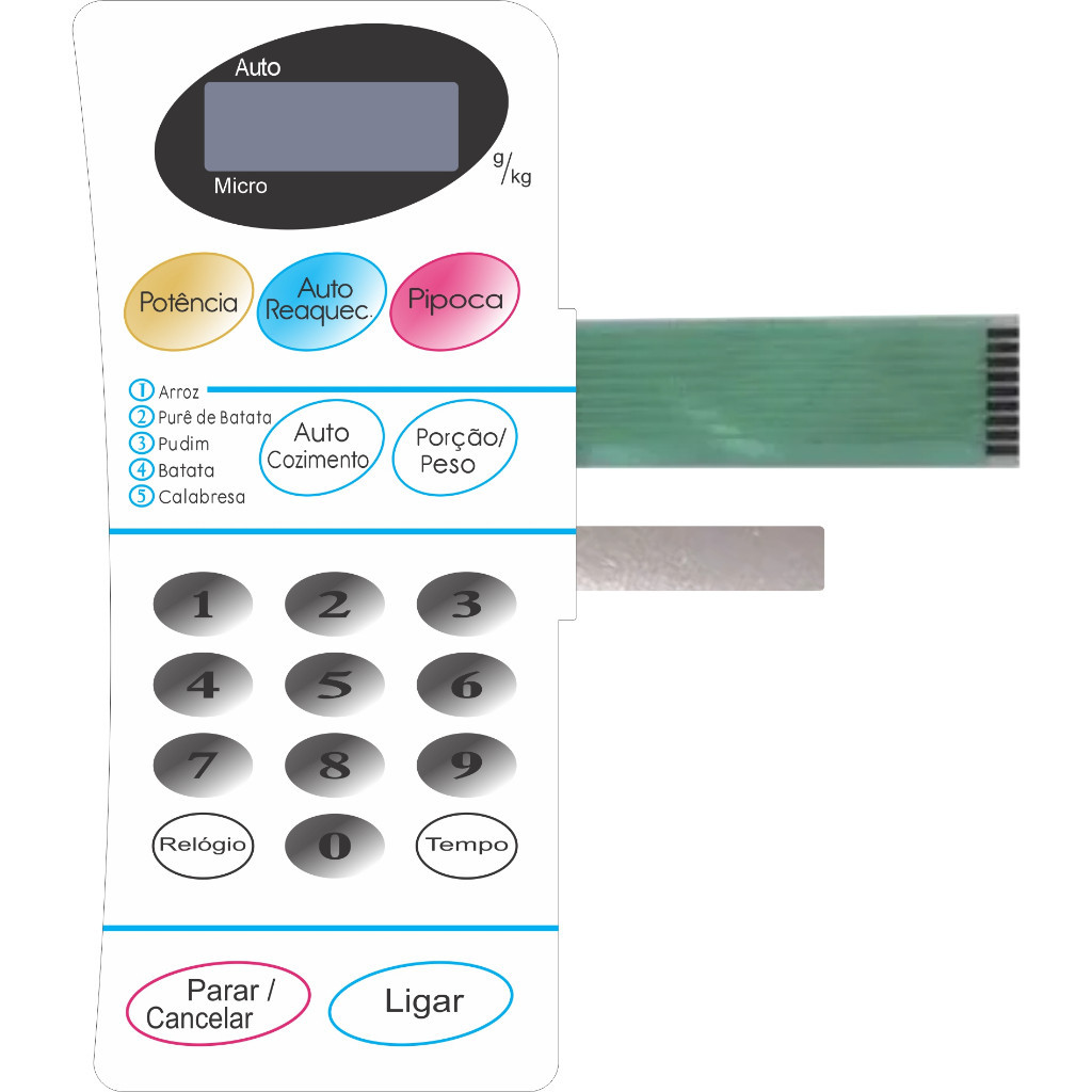 Teclado Membrana  Micro-ondas COMPATÍVEL C/ NN4557/5557 PANASONIC