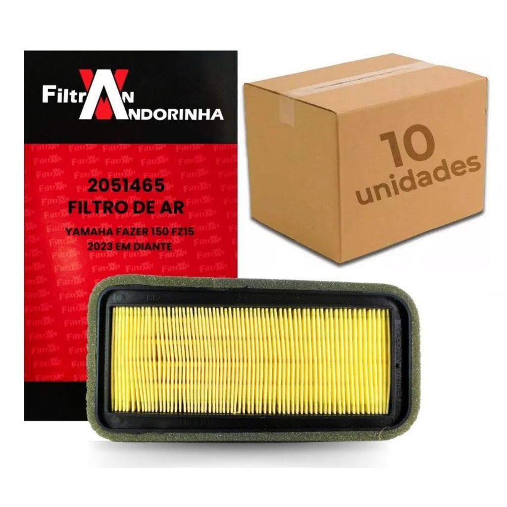 ELEMENTO FILTRO DE AR MOTO YAMAHA FAZER 150 FZ15 2023 2024 ATACADO KIT COM 10 PEÇAS MELHOR PREÇO PROMOÇÃO