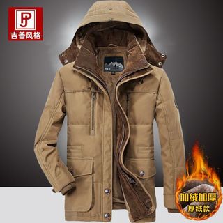 Jaqueta acolchoada masculina inverno pai jaqueta de inverno de comprimento médio jaqueta acolchoada masculina escovada e