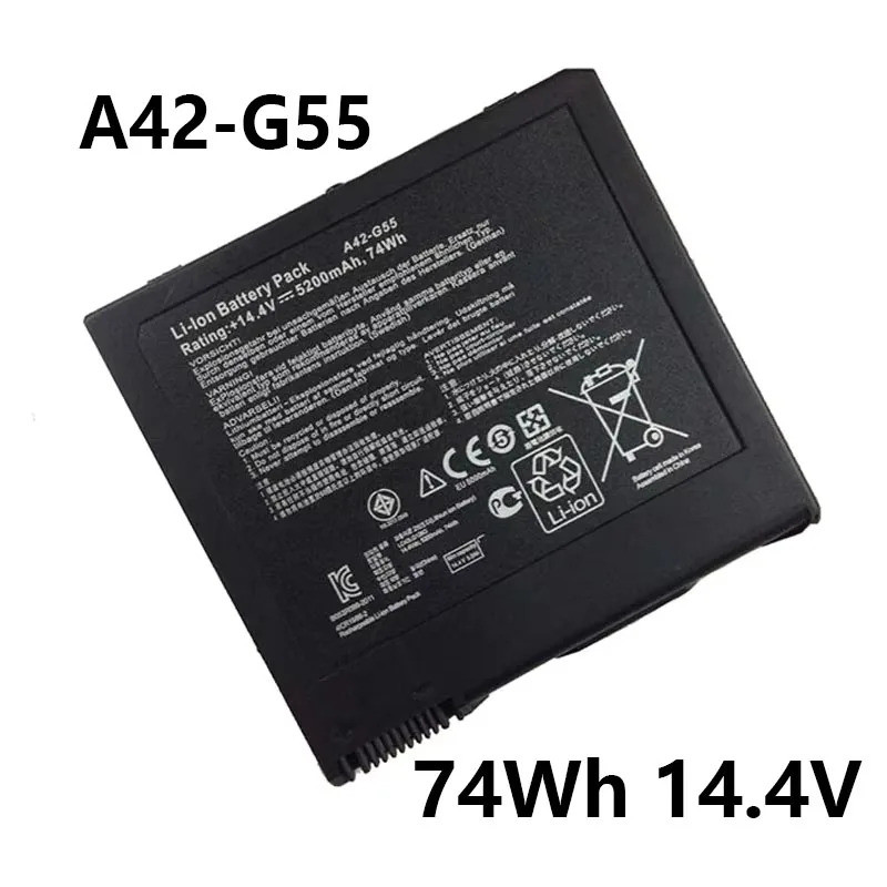 Bateria Do Portátil De A42-G55 14.4V 74Wh 5200mAh Para A Série ASUS G55 G55V G55VM G55VW
