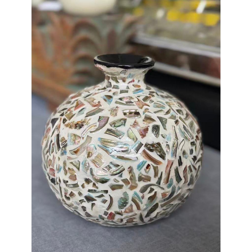 SOLO vietnã importado francês nórdico cor Natural concha vaso decoração sala de estar entrada flor seca decoração garraf