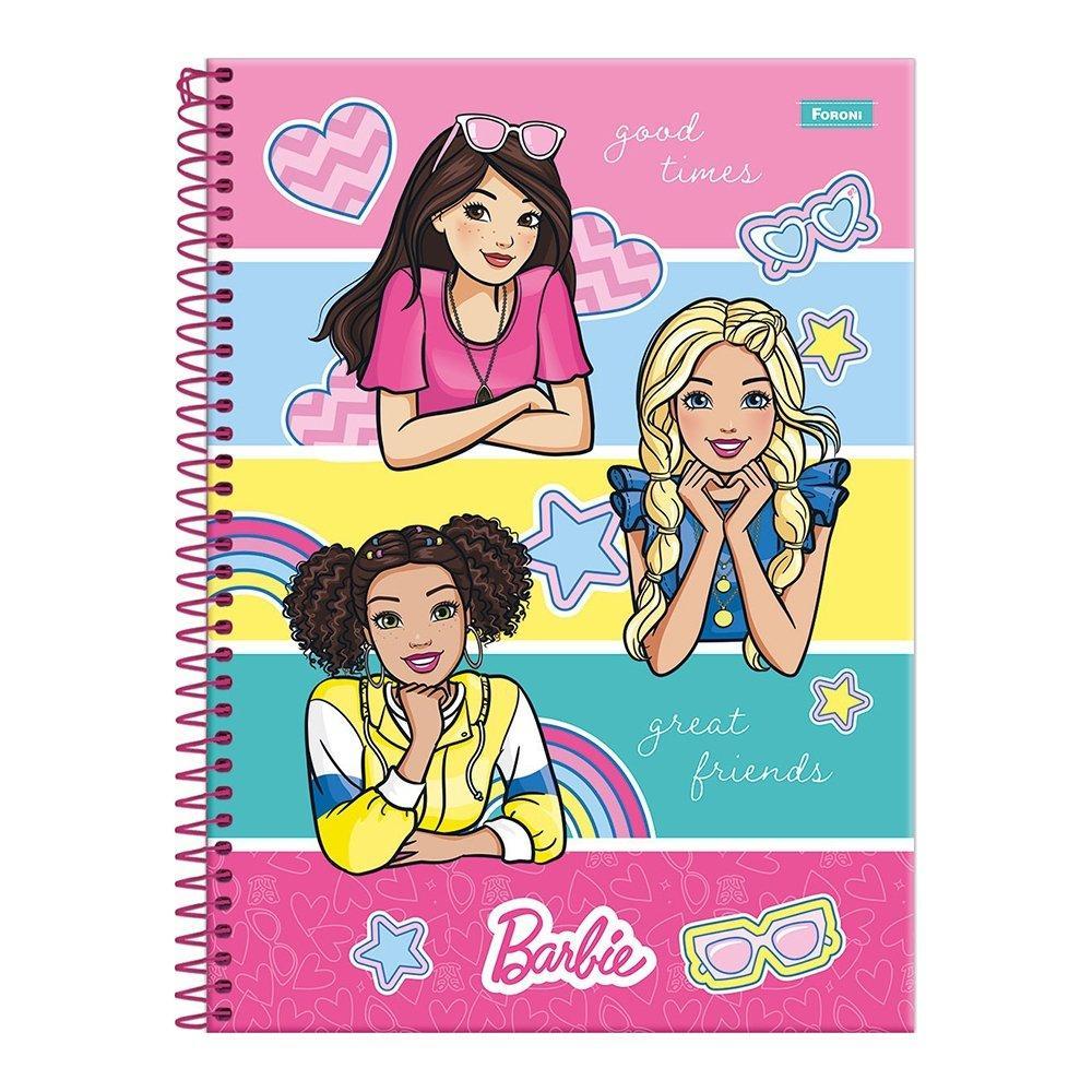 Caderno Espiral Foroni Universitário Capa Dura 01m - 80 Folhas Barbie Fit - Embalagem com 4 Unidades · foto 2