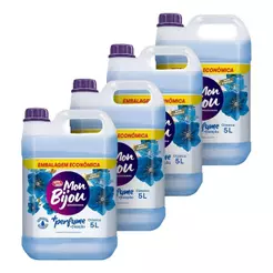Amaciante Mon Bijou Azul + Perfume 5 Litros - Embalagem com 4 Unidades
