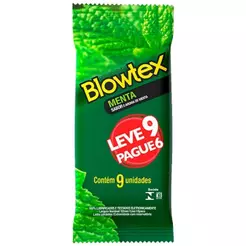 Preservativo Blowtex Lubrificado Menta 16 Embalagens com 9 Unidades