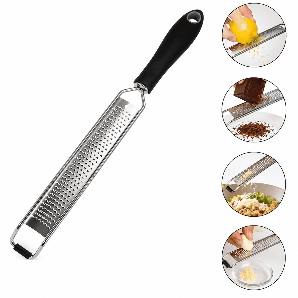 Ralador Zester Manual Regua Profissional Aço Inox Afiado Raspas Finas Queijo Limão com cabo Microplane Citricos Cheff