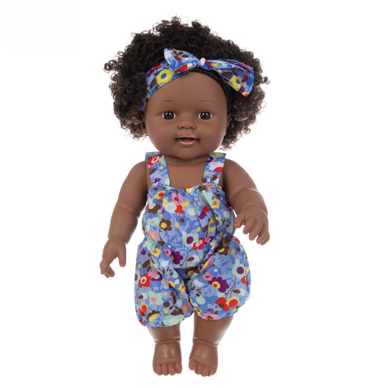 30cm borracha macia renascimento boneca explodindo cabeça africano preto boneca bonito bebê reconfortante boneca brinque