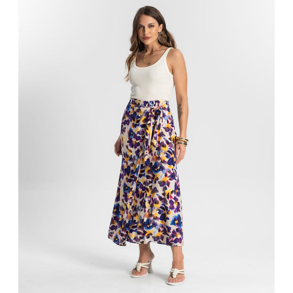 Saia Longa Estampada Endless Roxo