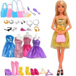 Boneca Anlily Coleção com Roupas Acessórios e Bolsas Castela