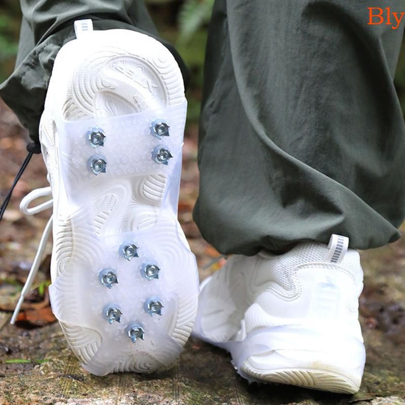 Bly Elástico Silicone Pinças De Gelo 10 Picos De Aço Antiderrapante Tração Chuteiras Para Botas Sapatos Inverno Ao Ar Li