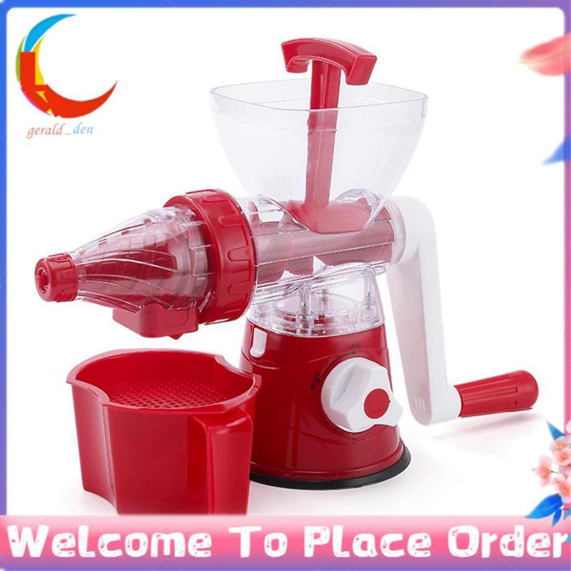 1 Pçs Silicone Sucção Inferior Espremedor De Manivela Fácil Armazenamento Portátil Manual Espremer Suco Vermelho