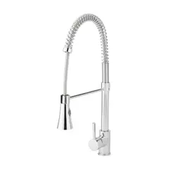 Torneira Gourmet Cozinha Monocomando Misturador Água Quente e Fria Bica Alta com Mola 2 Jatos Metal Cromado Addra Lyon