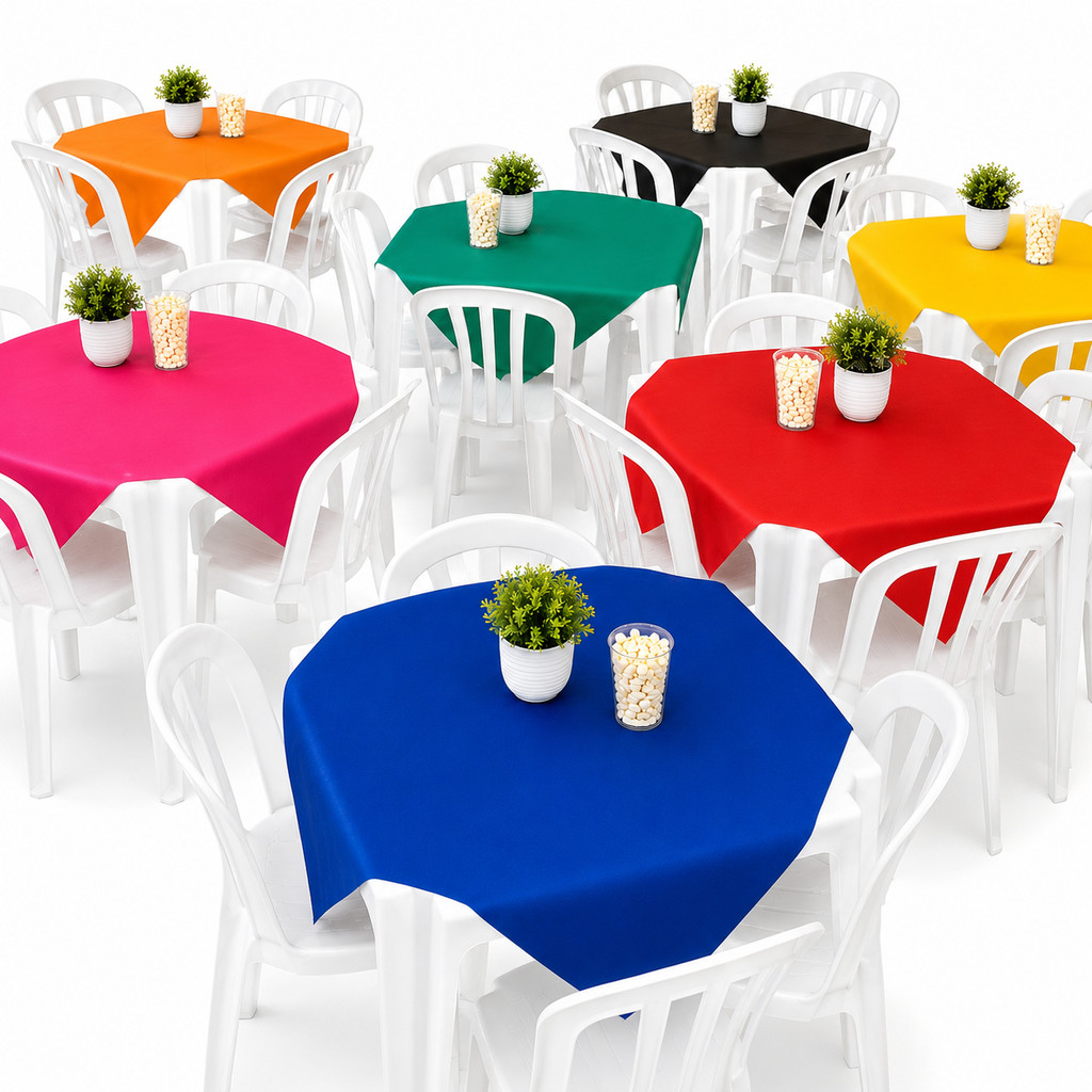 Kit 5 a 30 Toalhas de Mesa Cobre Manchas de TNT Cami 70x70cm  Forro de Mesa Decoração Aniversário