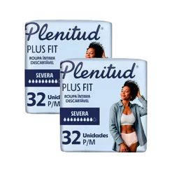 Kit 2 Roupa Íntima Plenitud Protect Plus Unissex Tamanho P/M 32 Unidades Leve Mais Por Menos