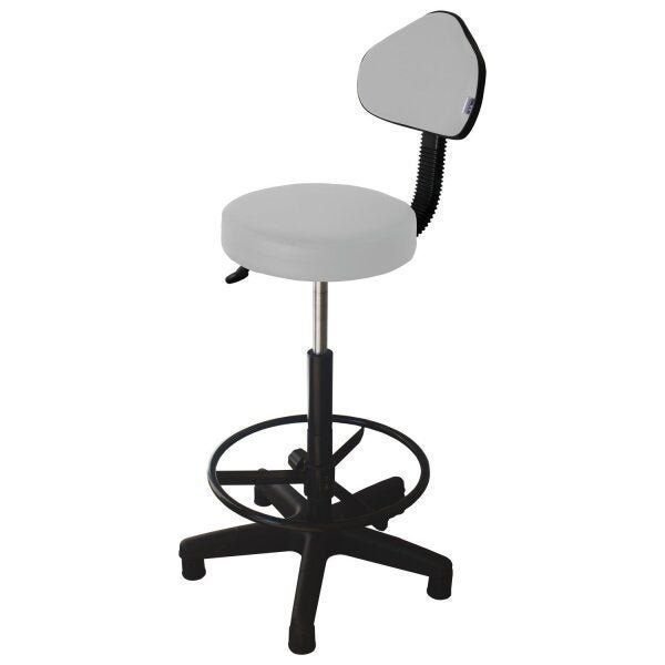 Cadeira Escritório Operadora Giratória Encosto Mocho Fidler Ecoflex Branco/Couro Couro Branco