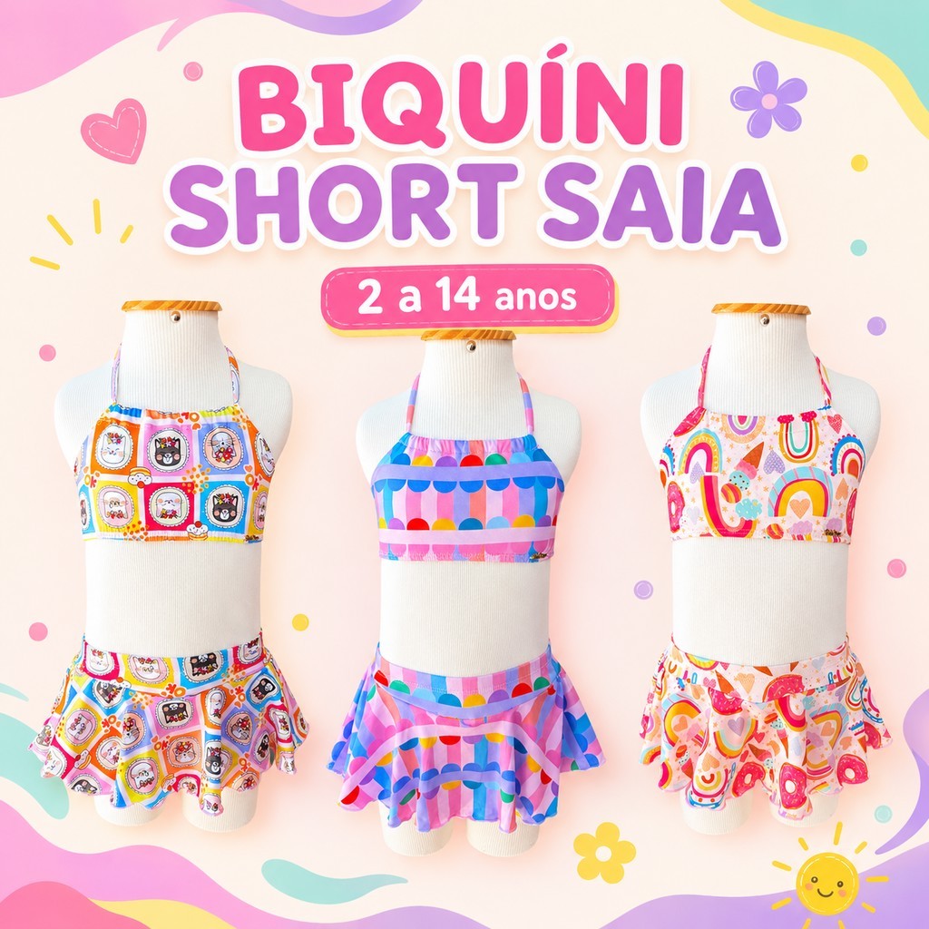 BIQUÍNI SHORT SAIA INFANTIL JUVENIL - 249