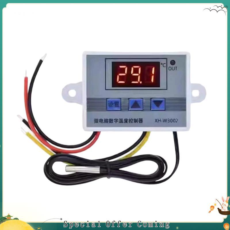 Controlador De Temperatura Digital LED XH-W3002 Regulador De Termostato Max 10A Com Sonda À Prova D'água 12V/120W