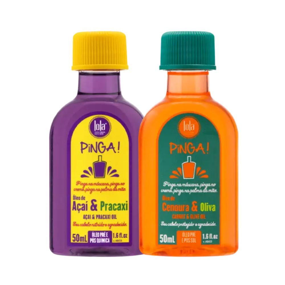Kit Oleo Pinga Duo Cenoura e Oliva + Acai e Pracaxi 02 Produtos - Lola