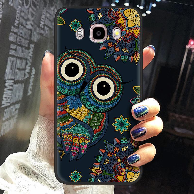 Adequado para Samsung J7 2016 caso de telefone Galaxy J710 fosco preto caso criativo pintado capa protetora TPU