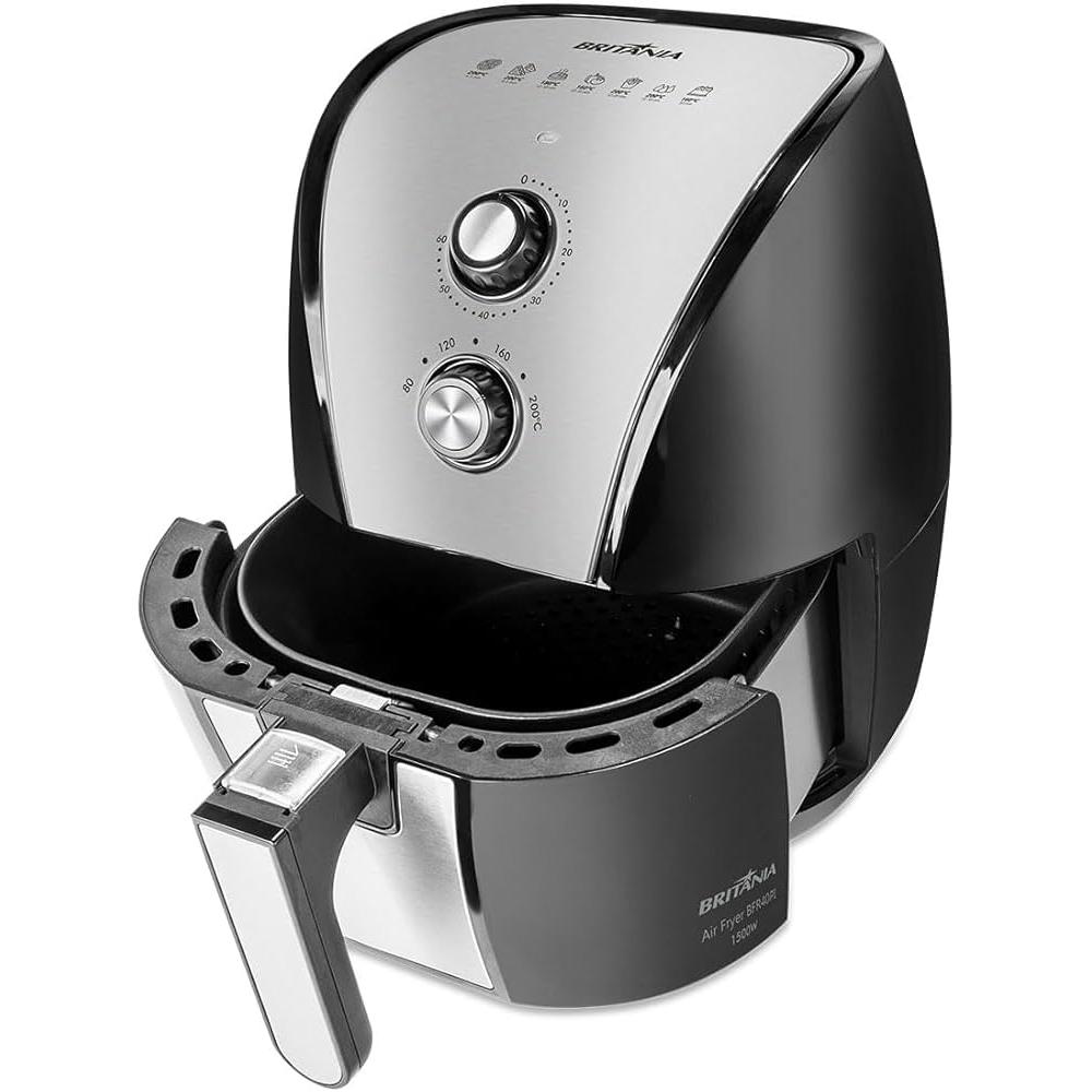 FRITADEIRA ELETRICA SEM OLEO AIR FRYER BRITANIA 5 Litros BFR40 220v Preto