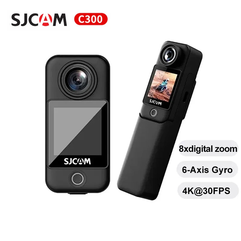 Câmera de Ação de Bolso SJCAM C300 à Prova D'água até 30 m, Tela Sensível ao Toque HD de 1,3"