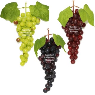 Kit 2 Cachos De Uvas Artificial Em Silicone 13cm Decoração Mesas Santa Ceia em Oferta na Shopee