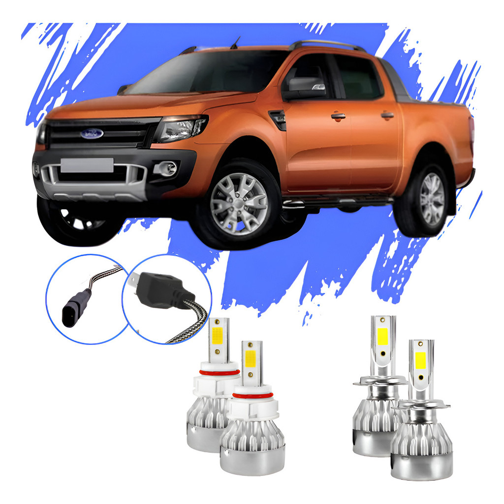 Lâmpada Led Ford Ranger 2013-2017 H4 H11 V10 - Efeito Xênon em Oferta na Shopee