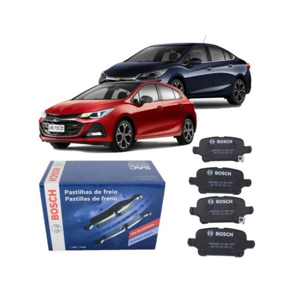 Kit Pastilha Freio Traseira Cruze 1.4 2017 2018 2019 2020 Bosch em Oferta na Shopee