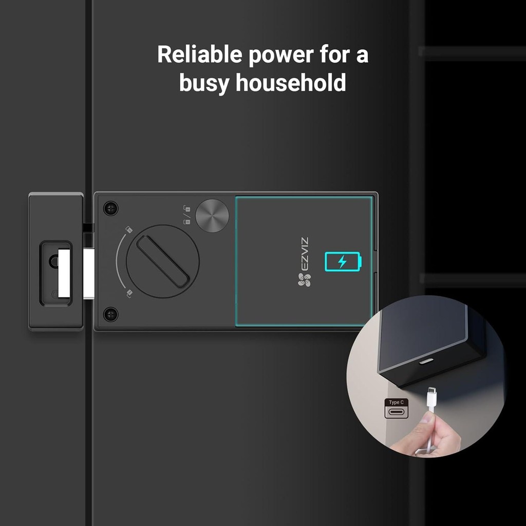 FECHADURA ELETRONICA DIGITAL EZVIZ CS-DL03-R100-WP-BK em Oferta na Shopee