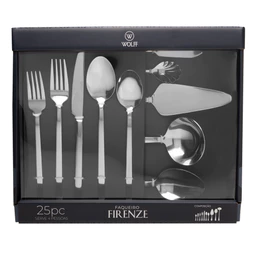 Faqueiro 25 Peças de Aço Inox Firenze Wolff