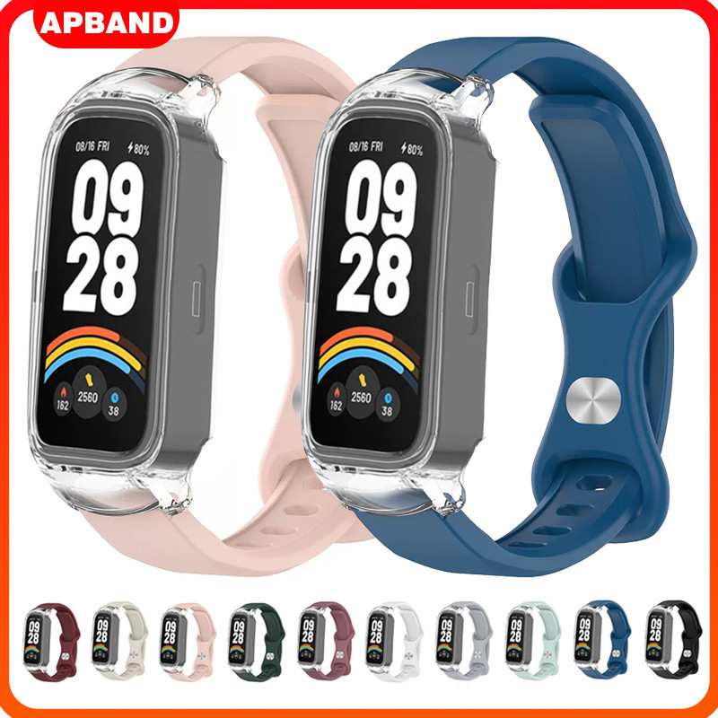 Pulseira Silicone De Capa Capinha Transparente Para Relógio Smartwatch Xiaomi Mi Band 9 Active/8 Active/Redmi Band 3/2