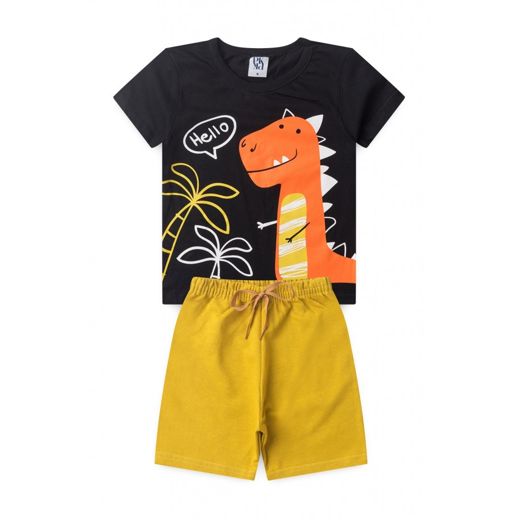 Conjunto Infantil Masculino Olá Dino em Oferta na Shopee