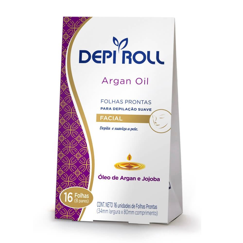 Folhas prontas para depilação facial Depi-roll Argan Oil 16 Unidades em Oferta na Shopee