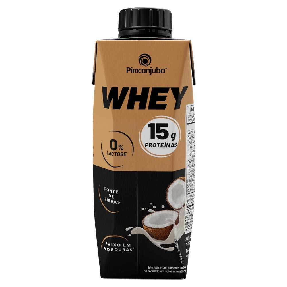 Detalhes do Bebida Láctea Piracanjuba Whey Zero Lactose com 15g de Proteína Coco 250ml