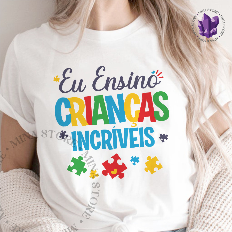 Camiseta 100% Algodão Moda Profissões Professor Inclusão Educação Especial Infantil Pedagoga 2026 em Oferta na Shopee