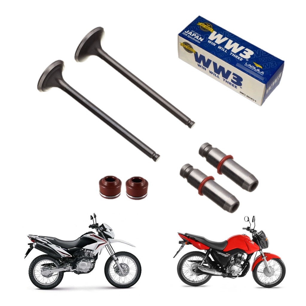 Kit Válvula Retentor Guia Fan 125 2009/18 Bros 125 2013/2015